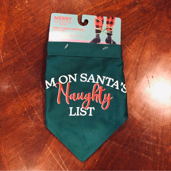 NEW Red & Green Pet Bandana Reversible Naughty or Nice L/XL - Picture 7 of 8